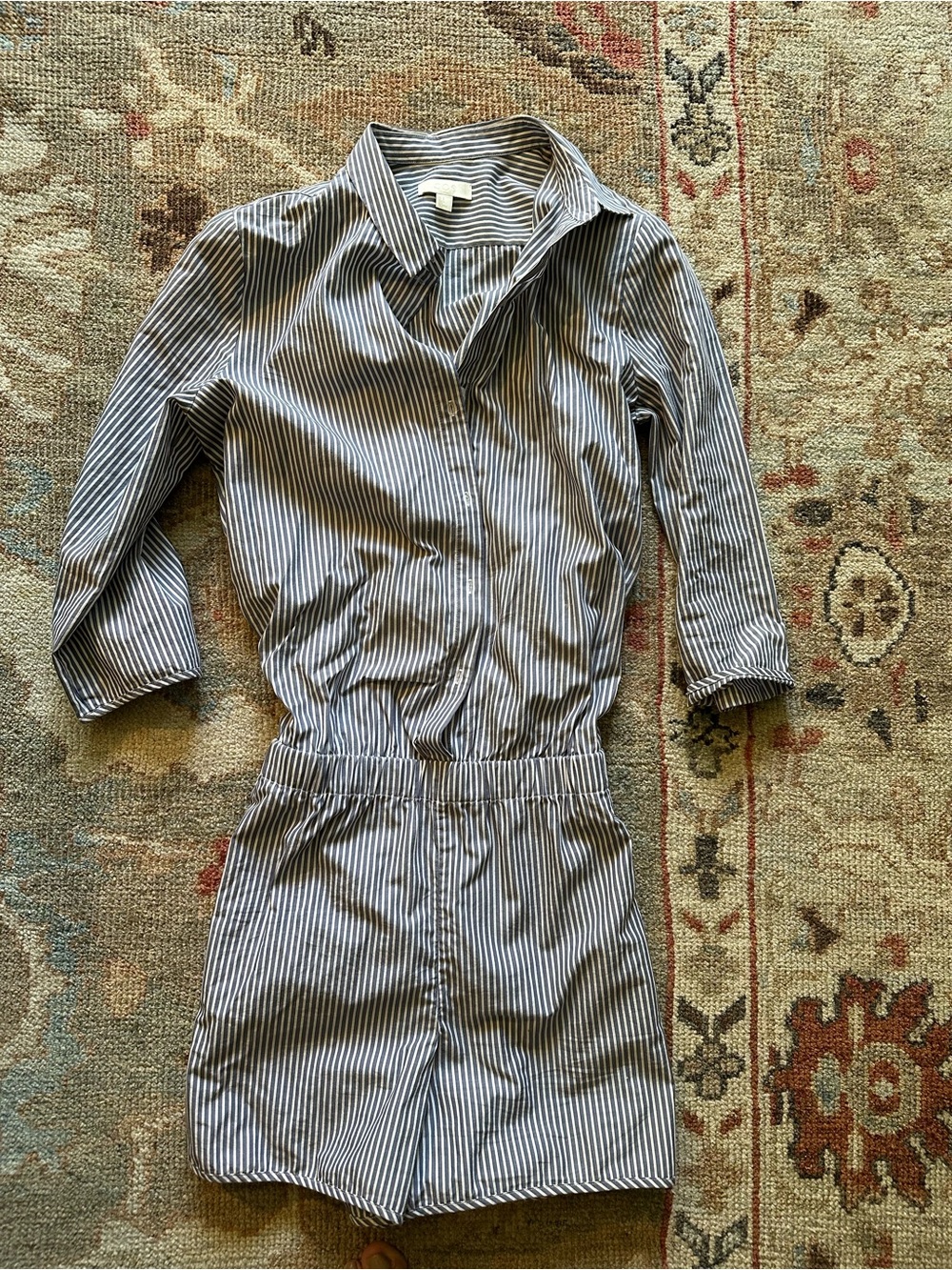 COS women’s Navy and White Striped One-Piece Romper - 100% cotton